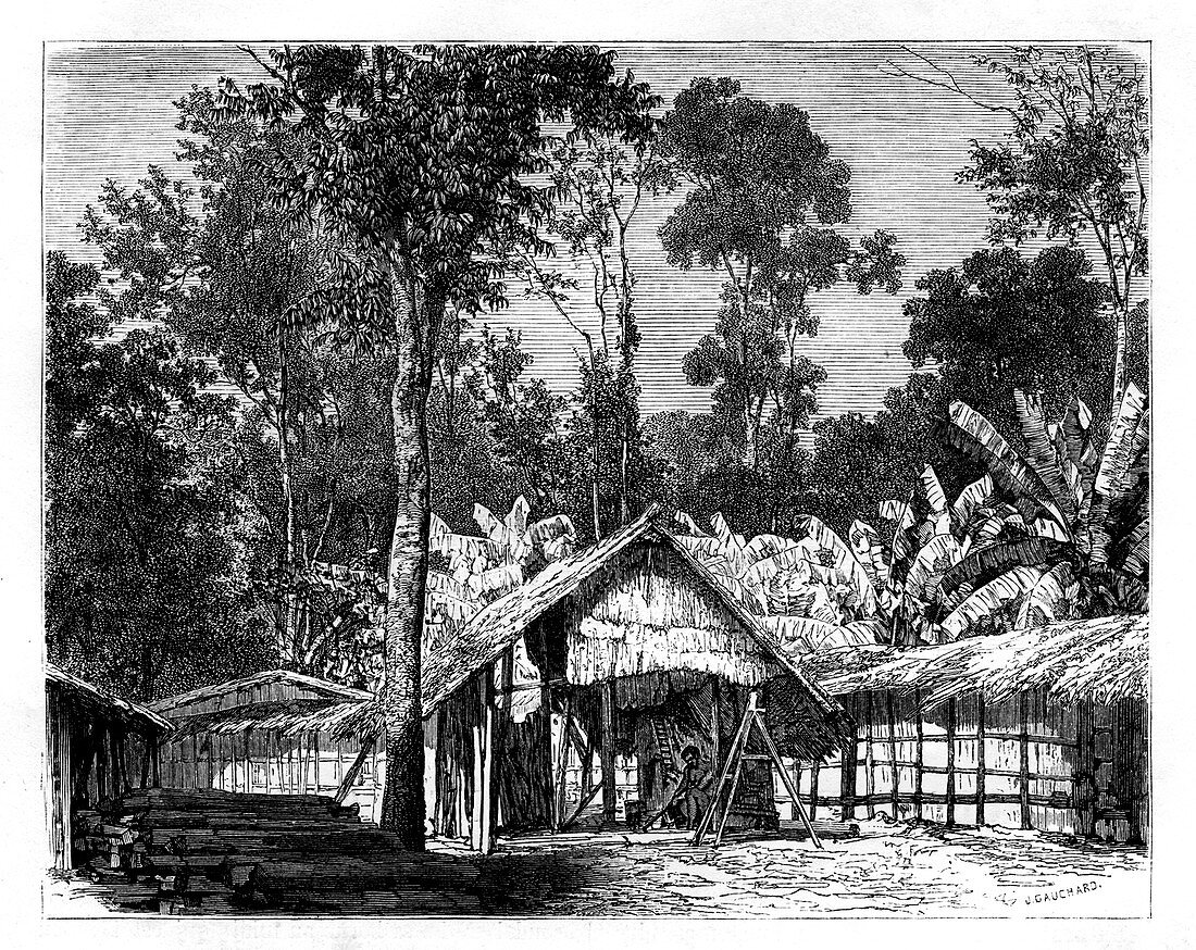 Village, Gabon, 19th century