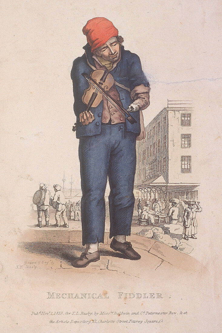 Fiddler with a prosthetic arm, 1820