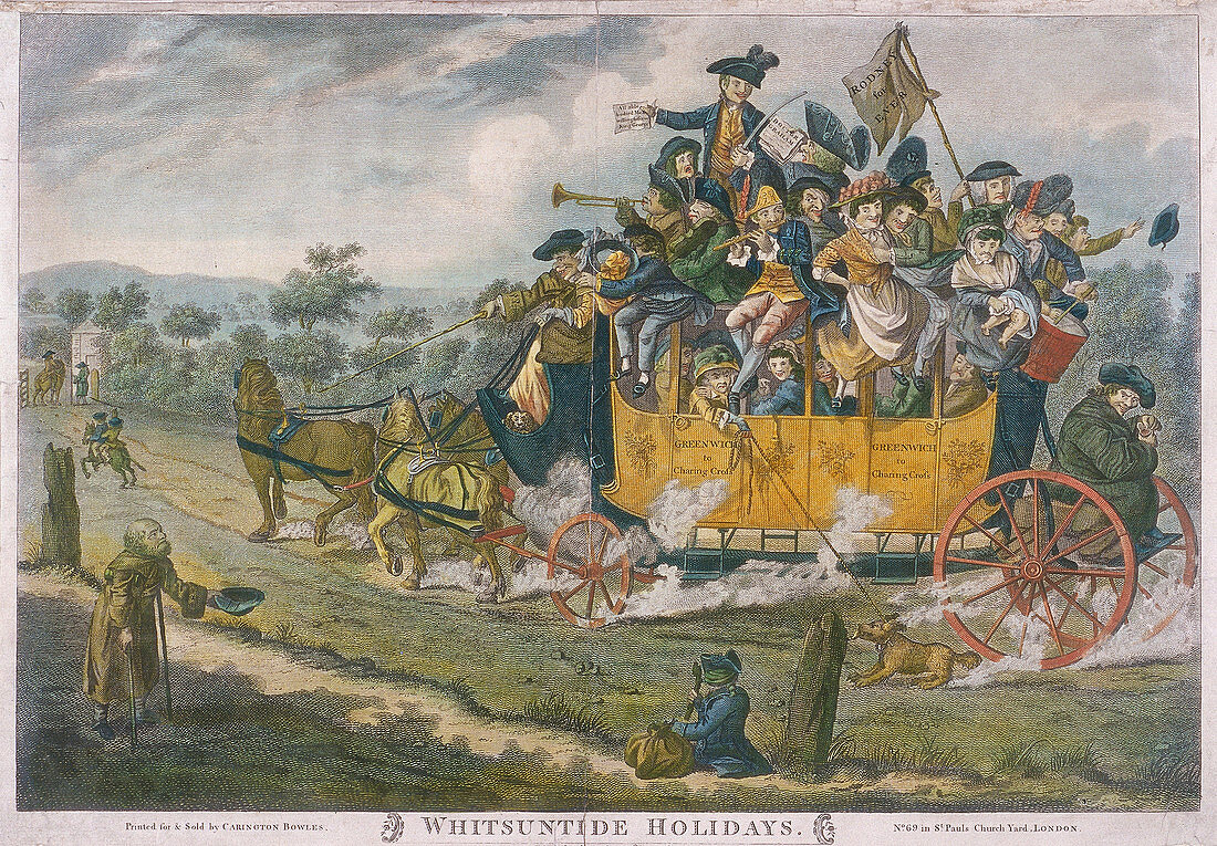 A crowded coach, London, 1783