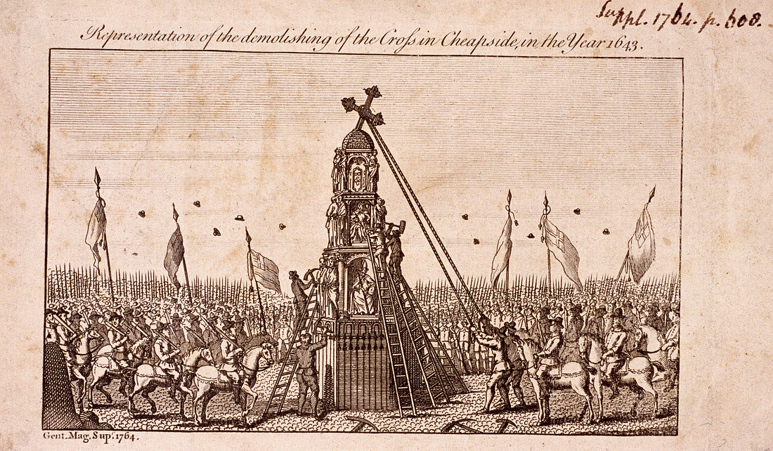 The destruction of the Cheapside Cross, London, 1793
