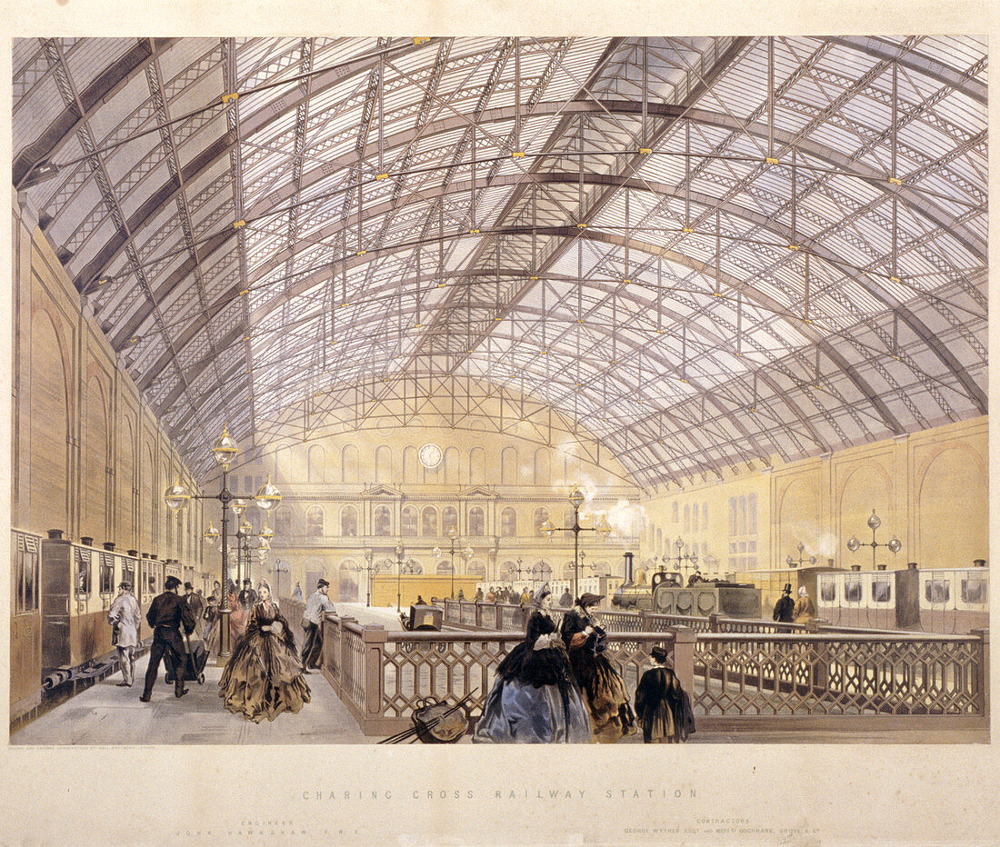 Interior of Charing Cross Station, London, c1890