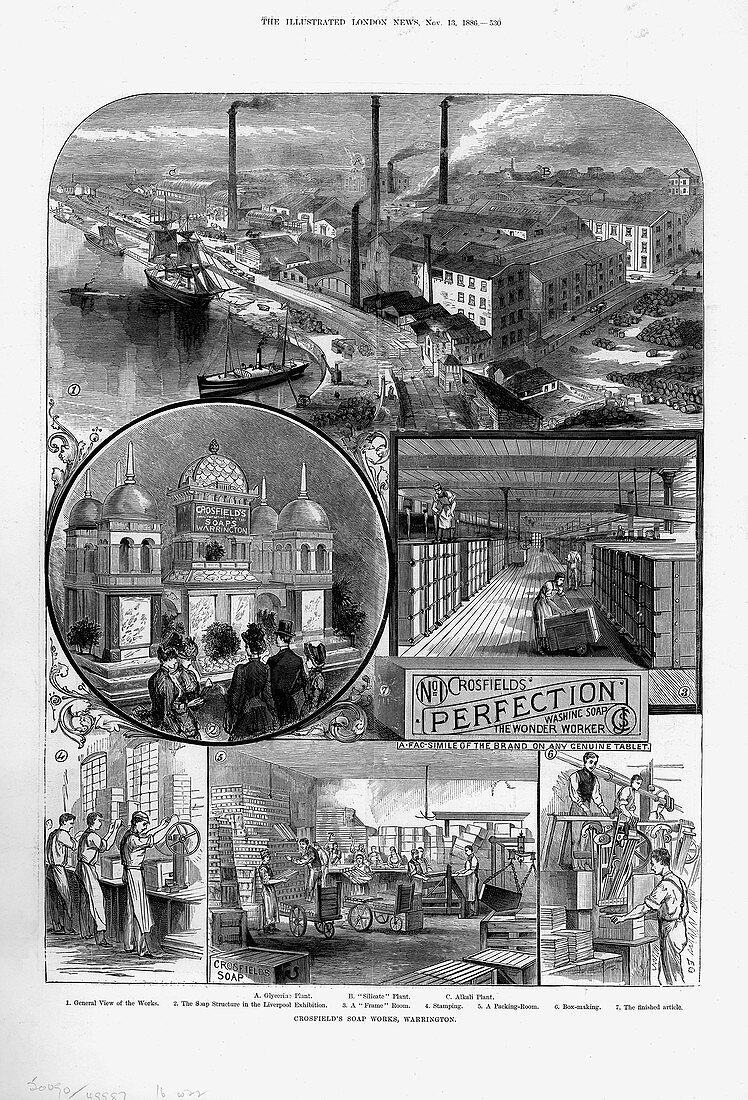 Joseph Crosfield and Son's soap factory, Cheshire, 1886