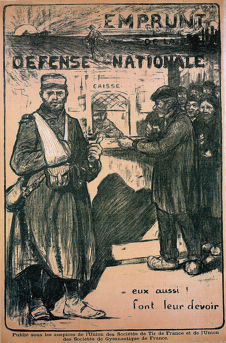 Poster paying tribute to the war effort, French, World War I