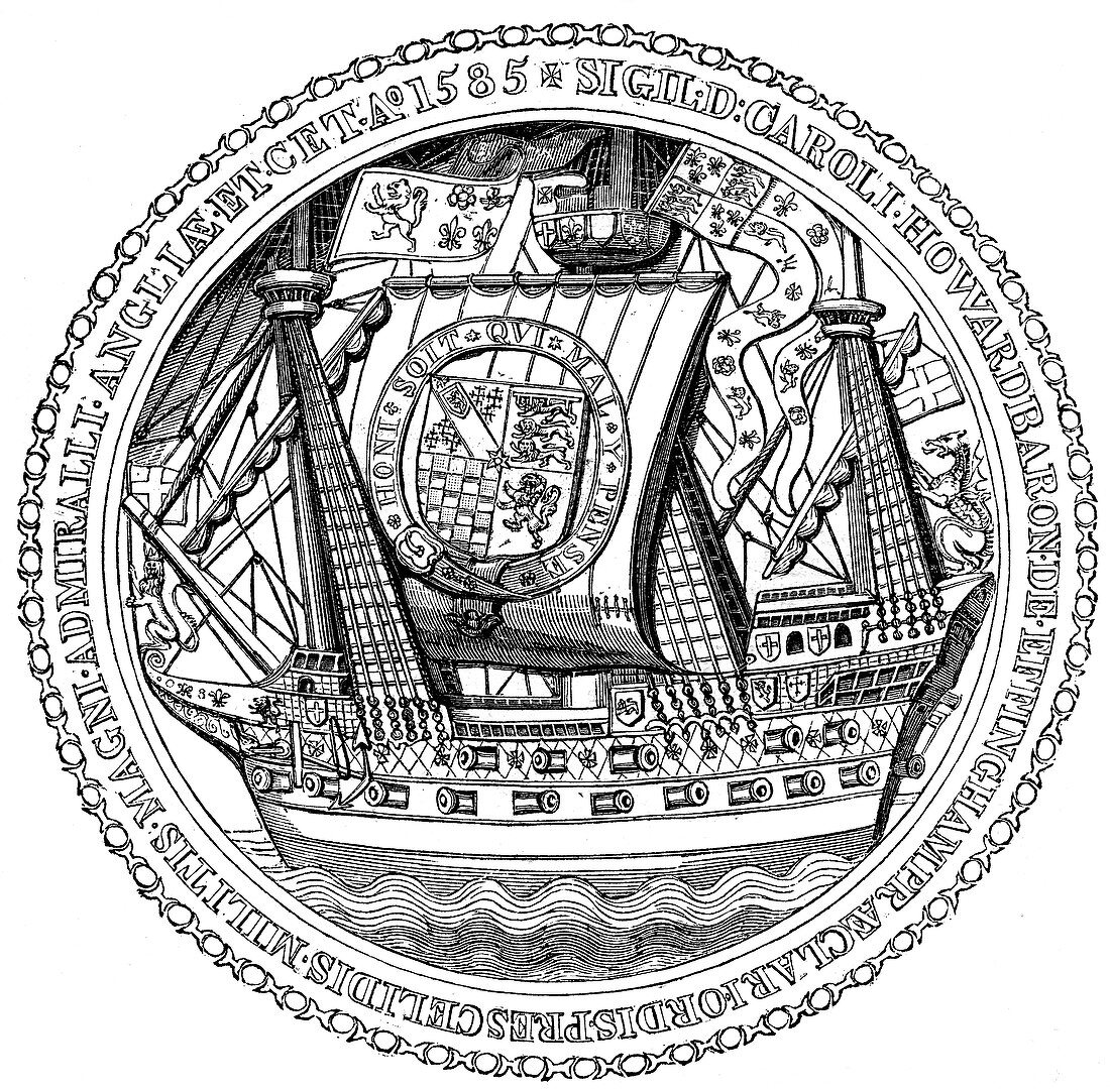 Seal and Autograph of Lord Howard of Nottingham, 1585