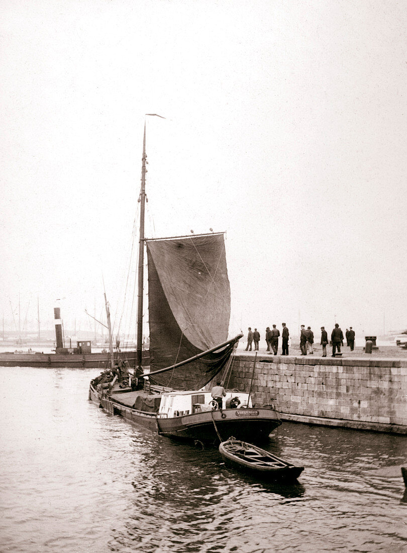 Canal boat, Marken Island, Netherlands, 1898