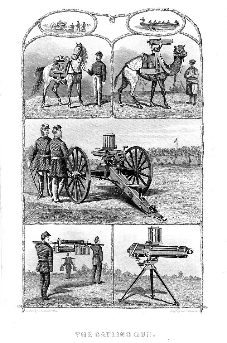 Gatling rapid fire guns, 1862