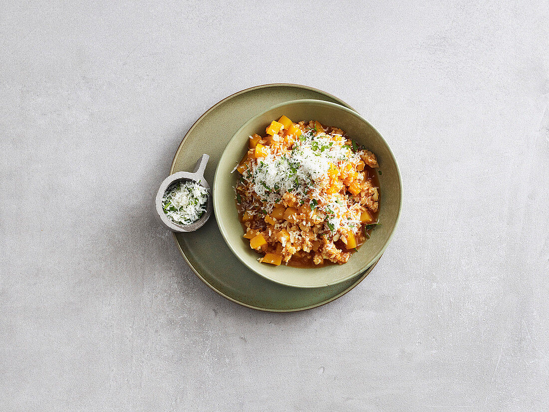 Pumpkin and cauliflower 'risotto' (low carb)