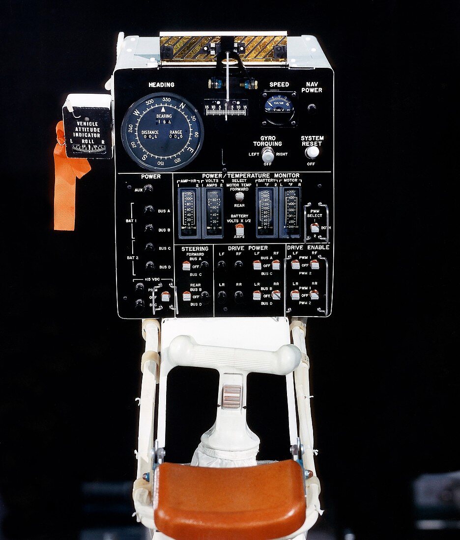 Lunar Roving Vehicle controls, 1971