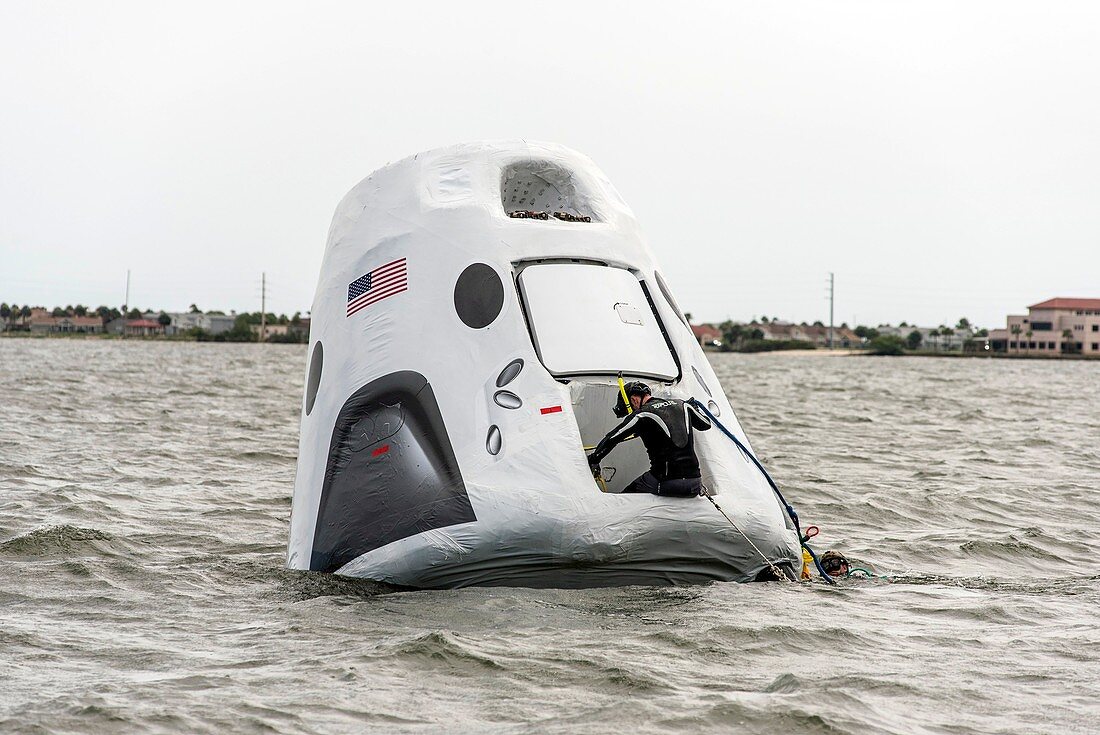 Recovery training for Crew Dragon spacecraft, 2017