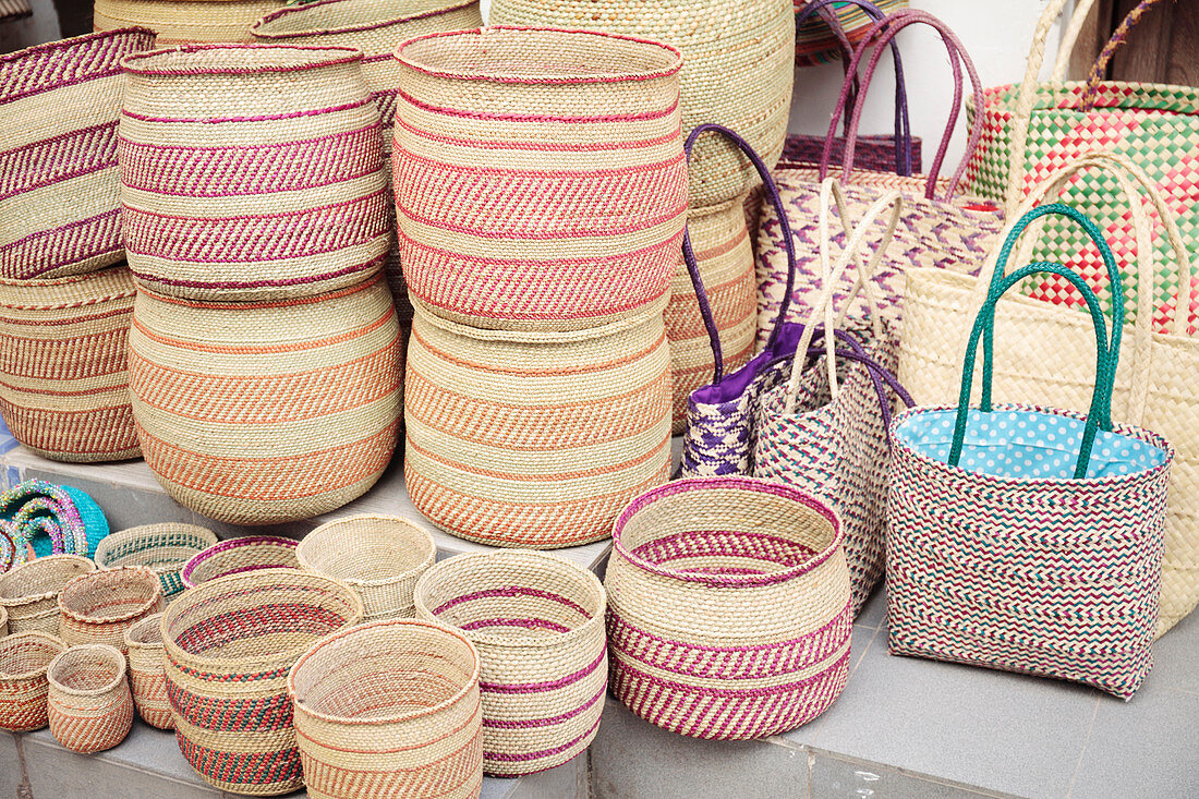 Grass baskets and bags