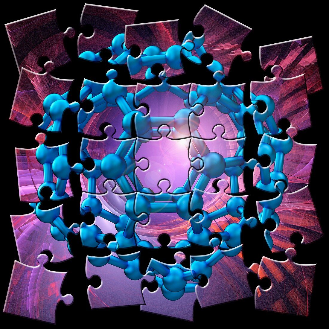 Buckyball puzzle, illustration