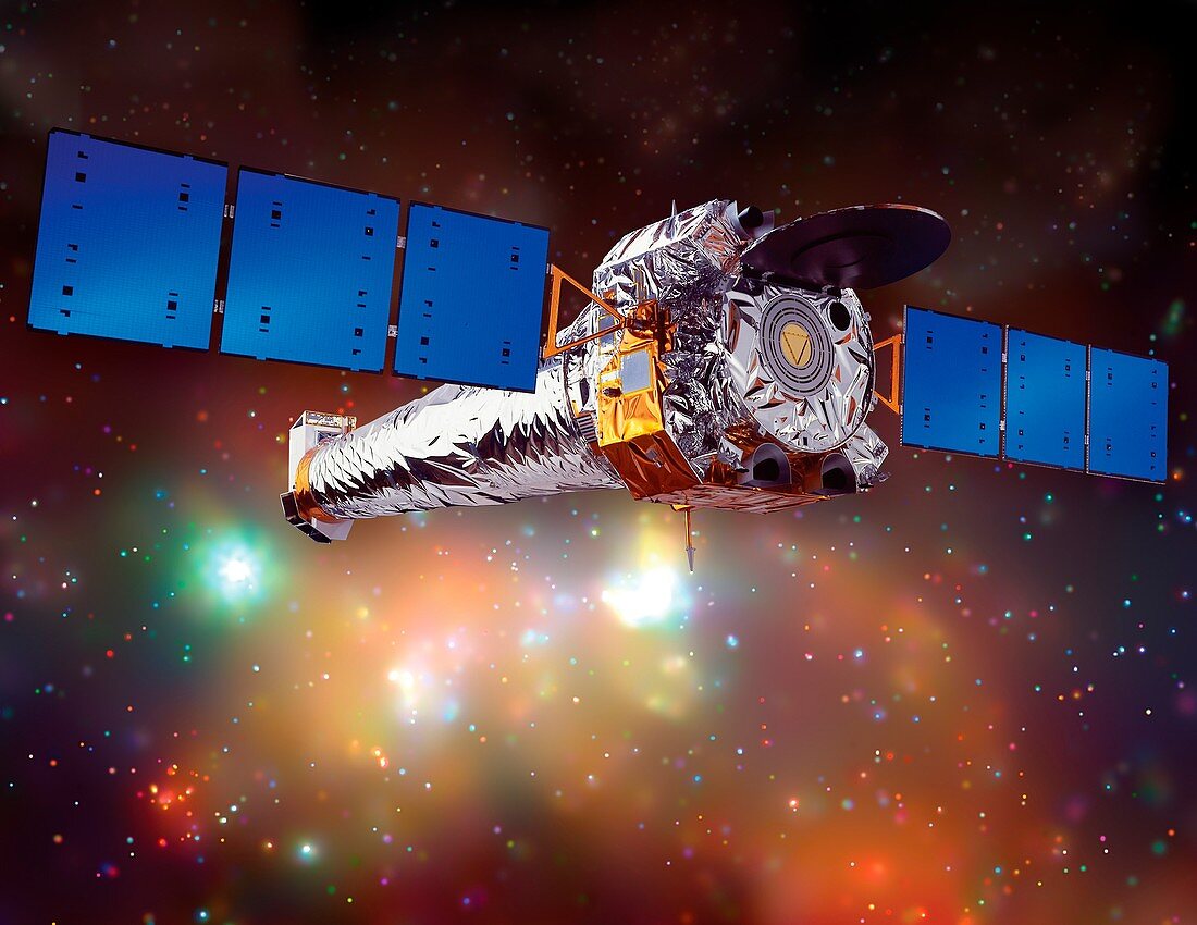 Chandra X-ray Observatory and nebulae, illustration