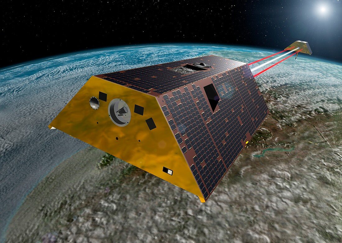 GRACE-FO geosciences satellite, illustration