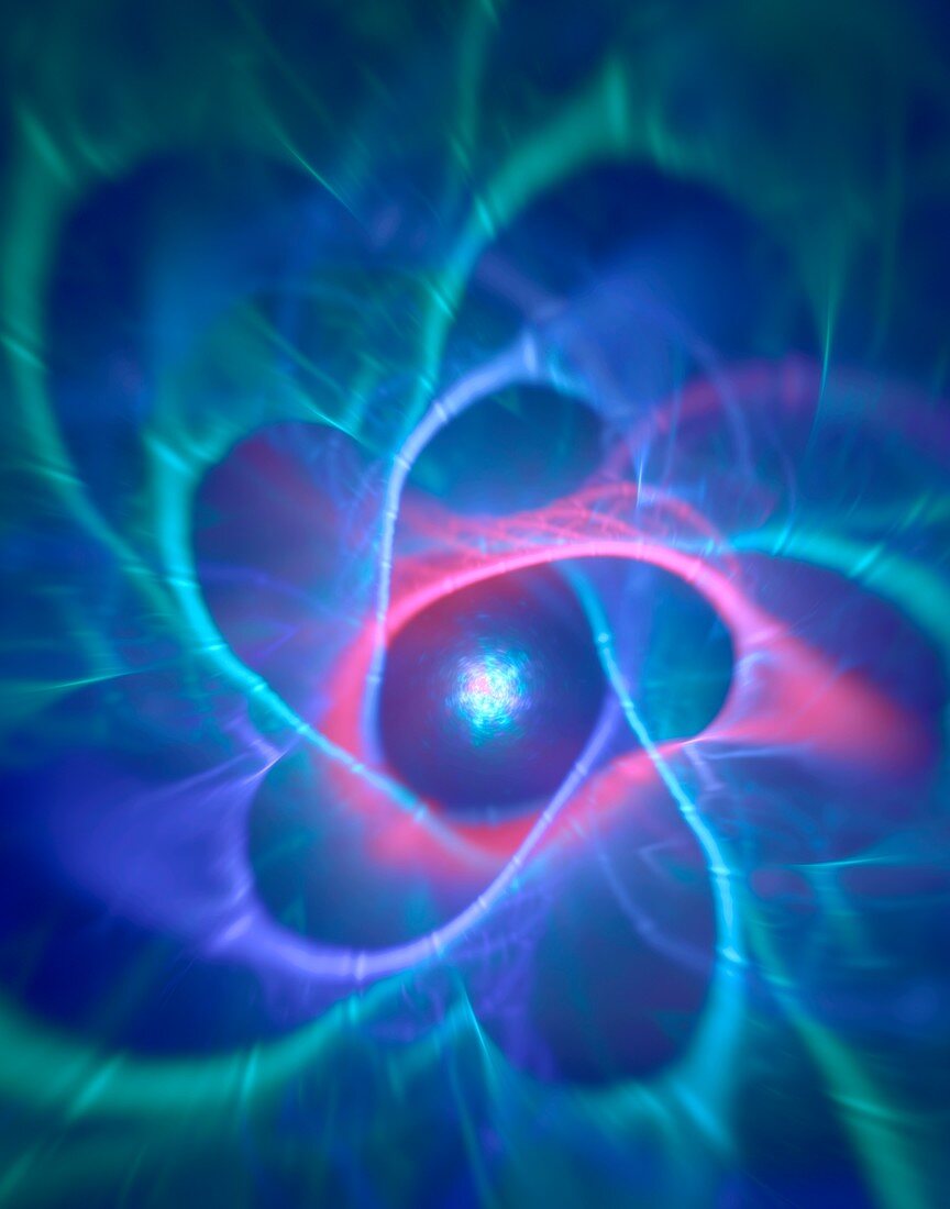 Atomic nucleus, conceptual illustration