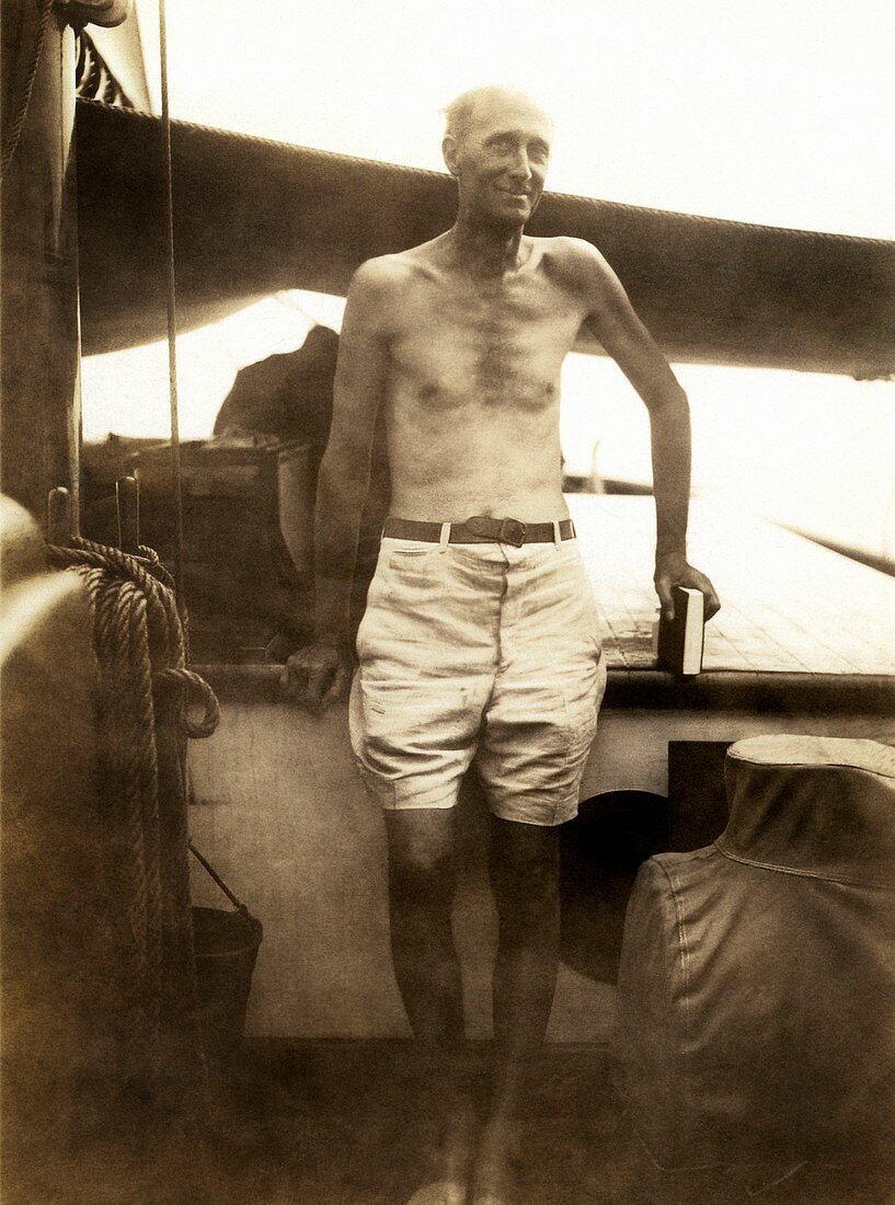 William Beebe aboard the Antares, 1930s