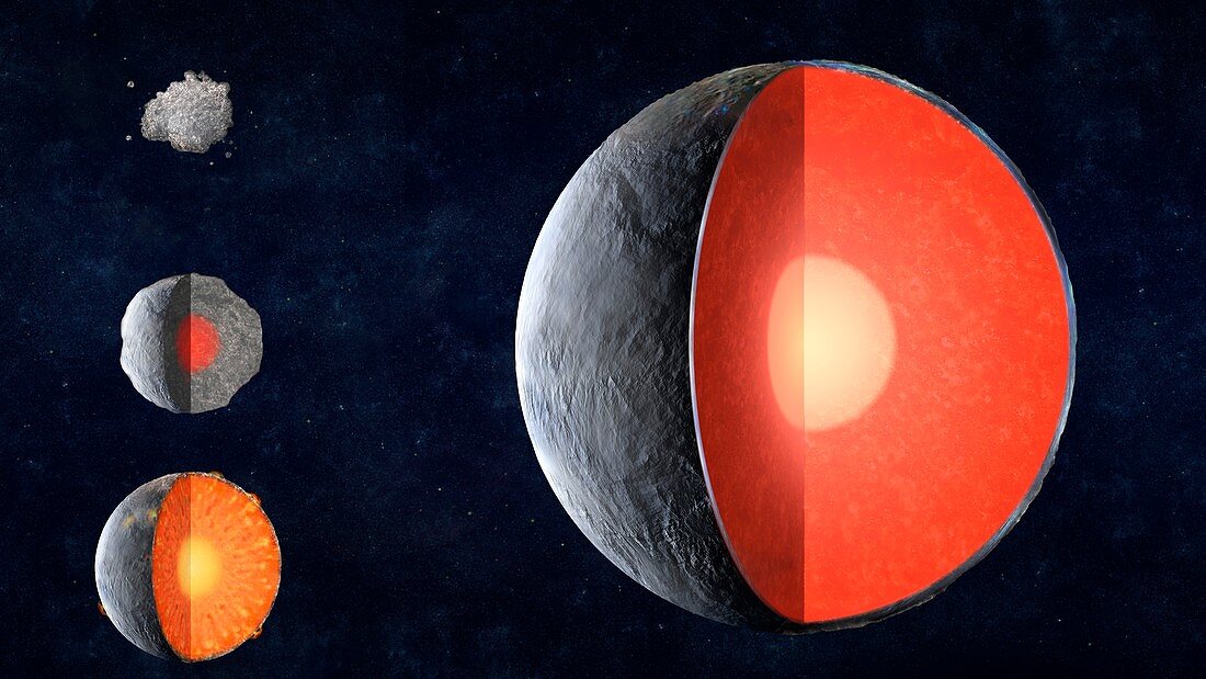 Formation of a rocky planet, illustration