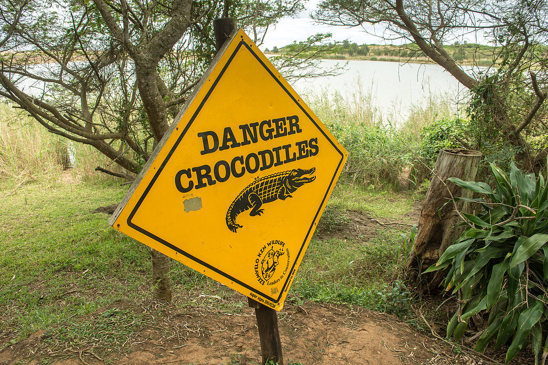 Crocodile Danger Sign, Kwazulu-Natal, South Africa