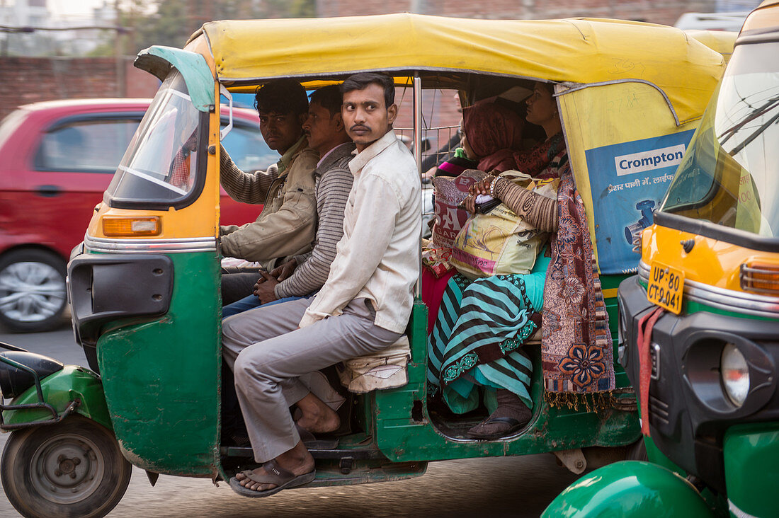 Auto rickshaw in downtown Agra, India