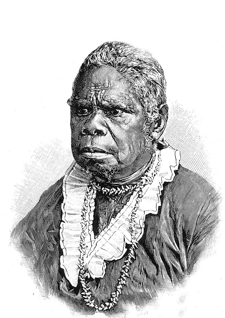 Truganini, the 'last Tasmanian woman', 19th C illustration
