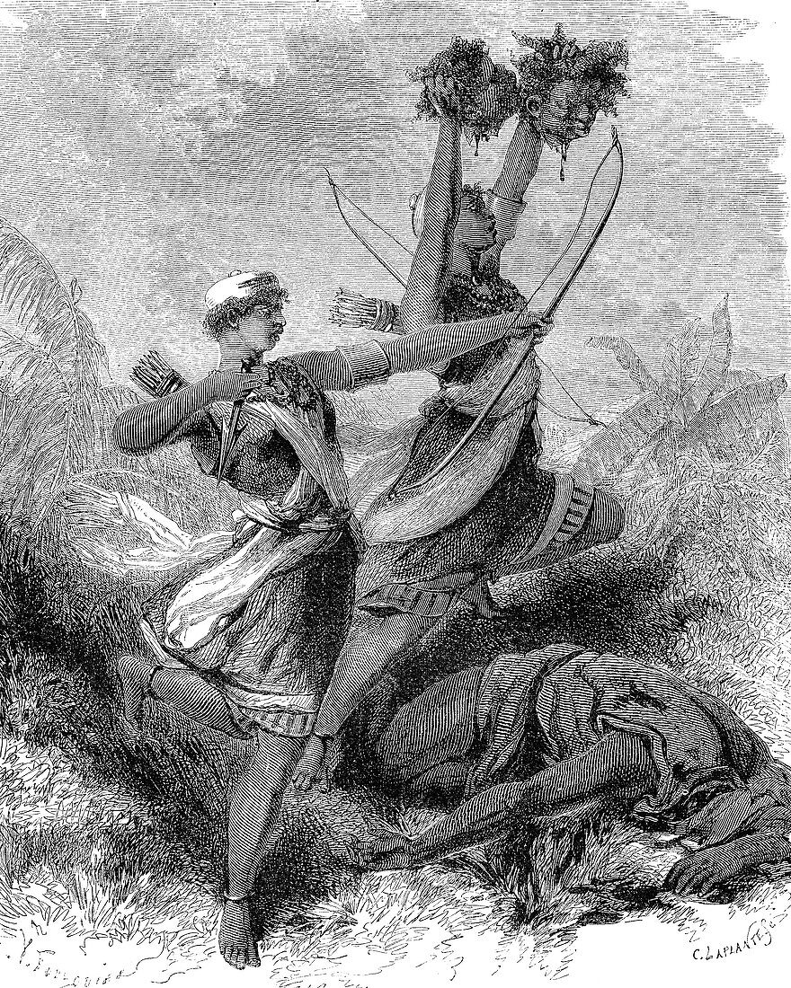 Dahomey Amazons, 19th Century illustration