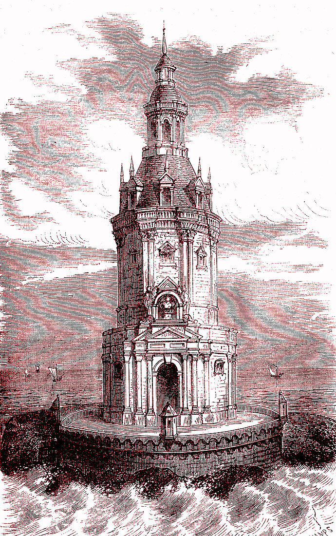 Cordouan lighthouse, France, 19th Century illustration
