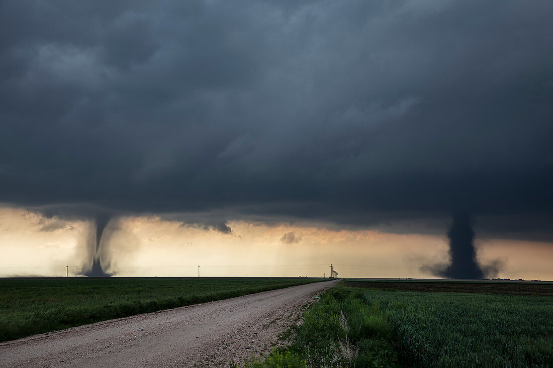 Double tornadoes, Colorado, USA