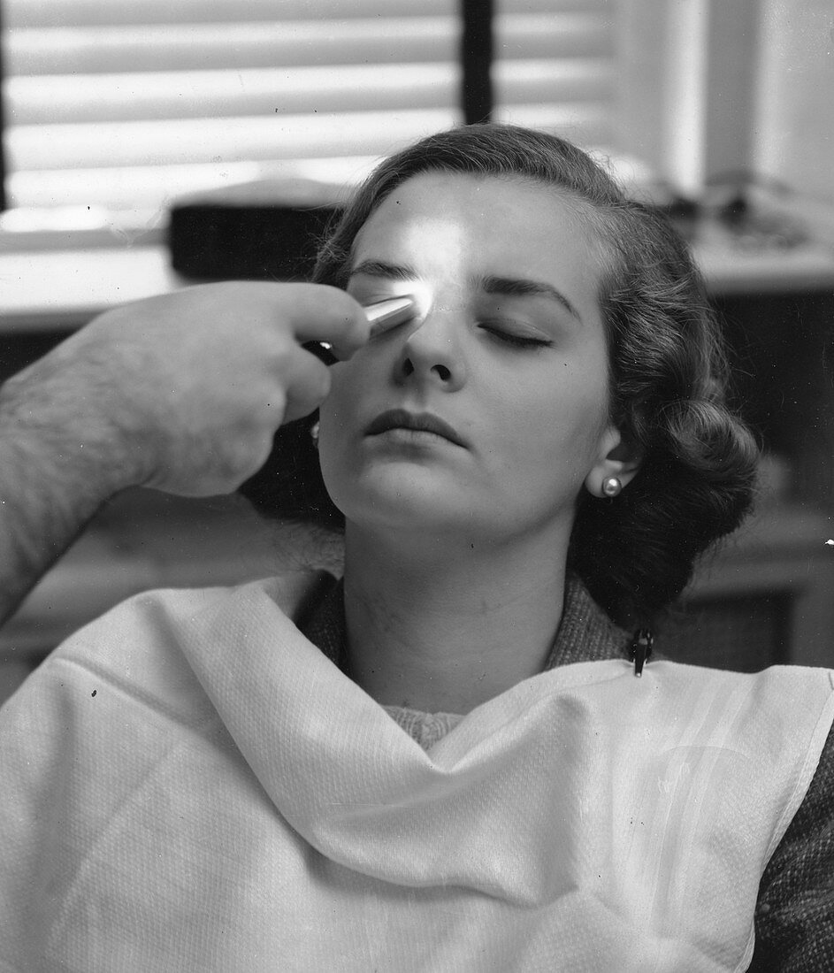 Illuminating the sinuses with Lucite, 1940s