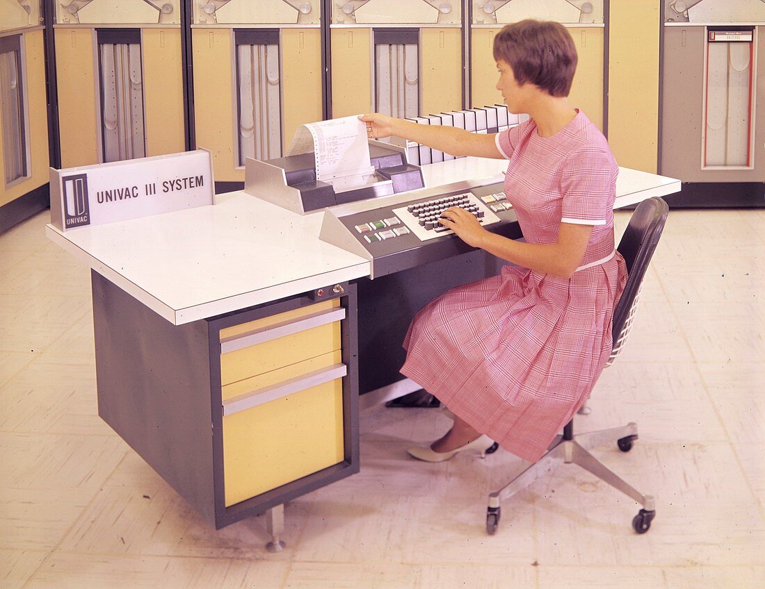 UNIVAC III computer operator, 1960s