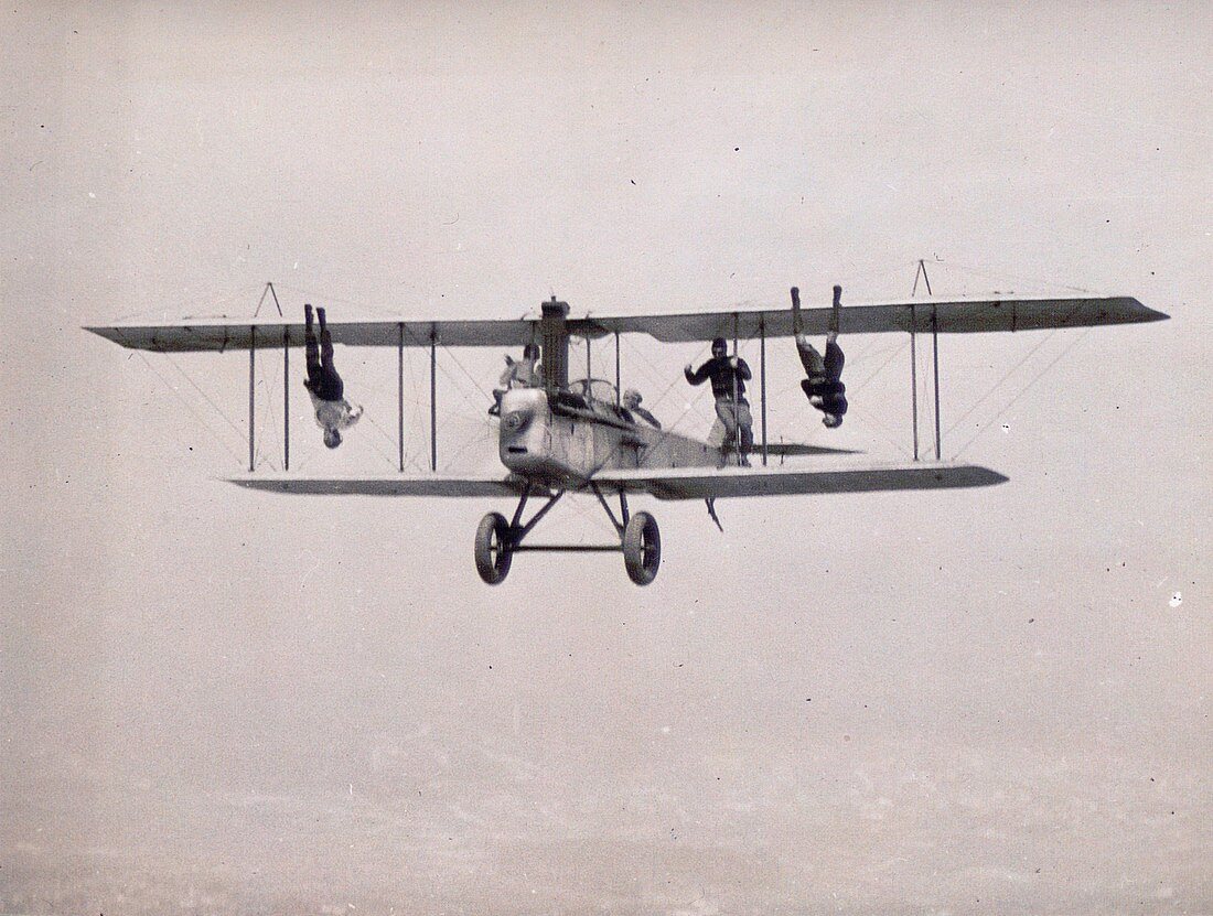 Stunt plane flight, 1920s