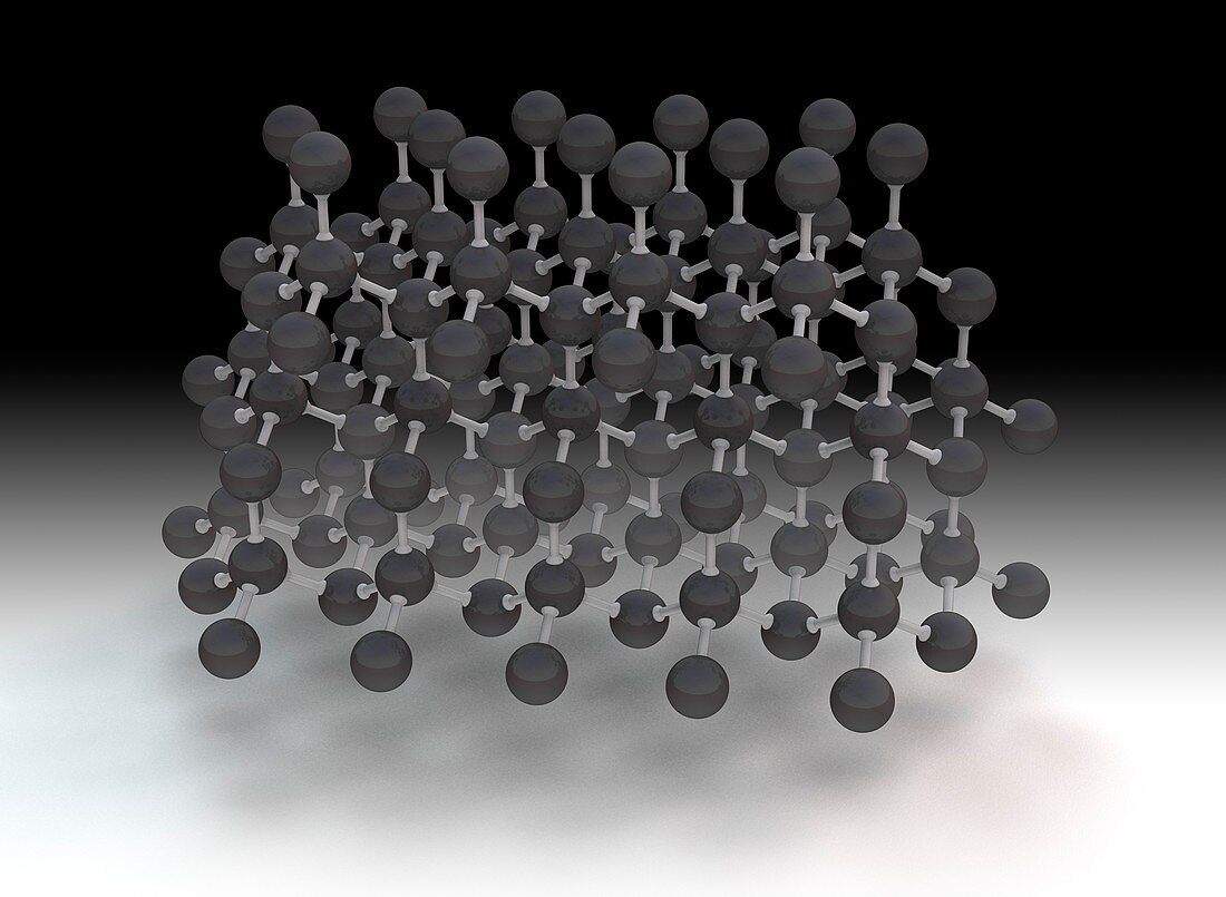 Diamond molecular structure, illustration
