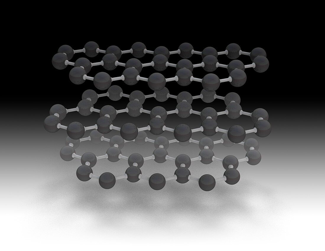 Graphite molecular structure, illustration