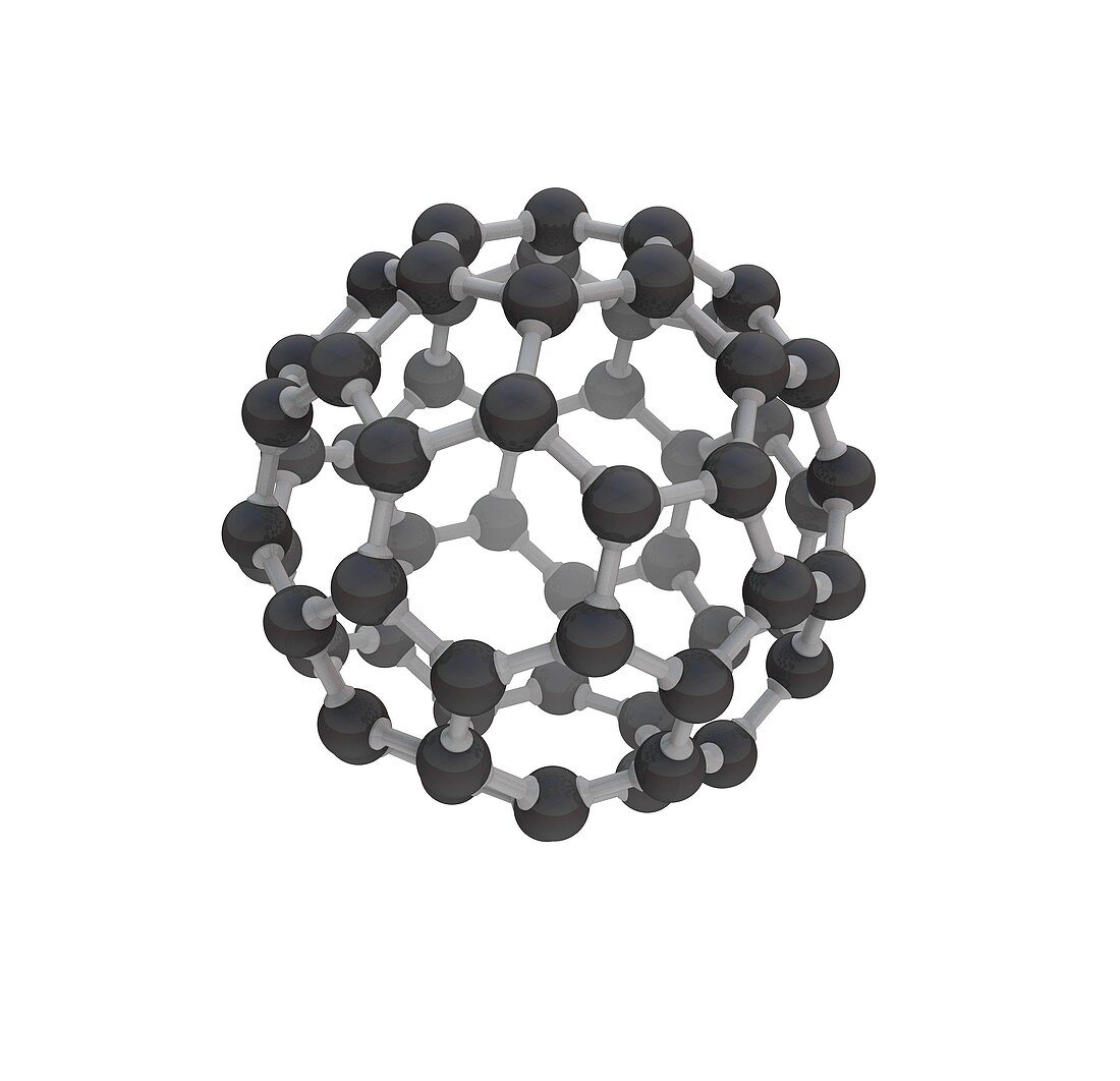 Buckminsterfullerene molecule (C60), illustration