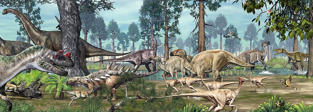 Dinosaurs of southern Europe, illustration