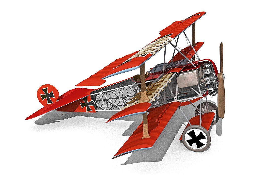 Aeroplane of Baron von Richthofen, illustration