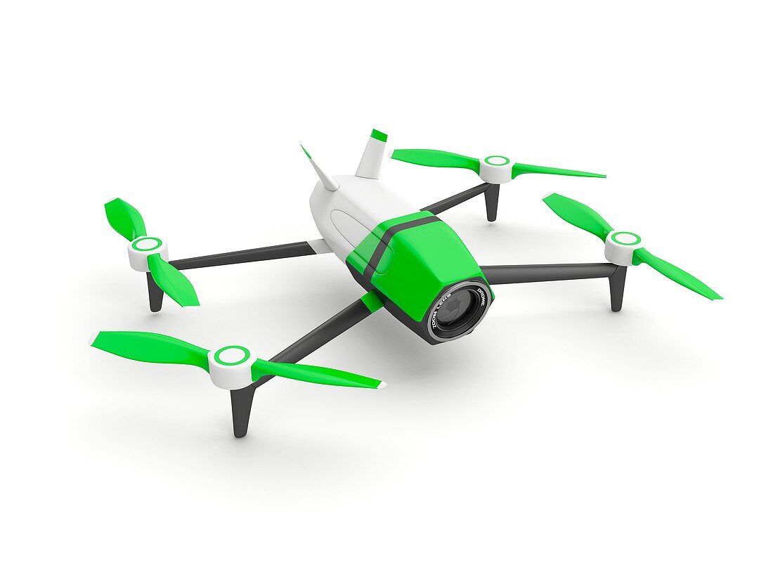 Drone with camera, illustration