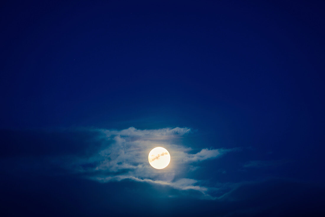 Night sky with moon and clouds