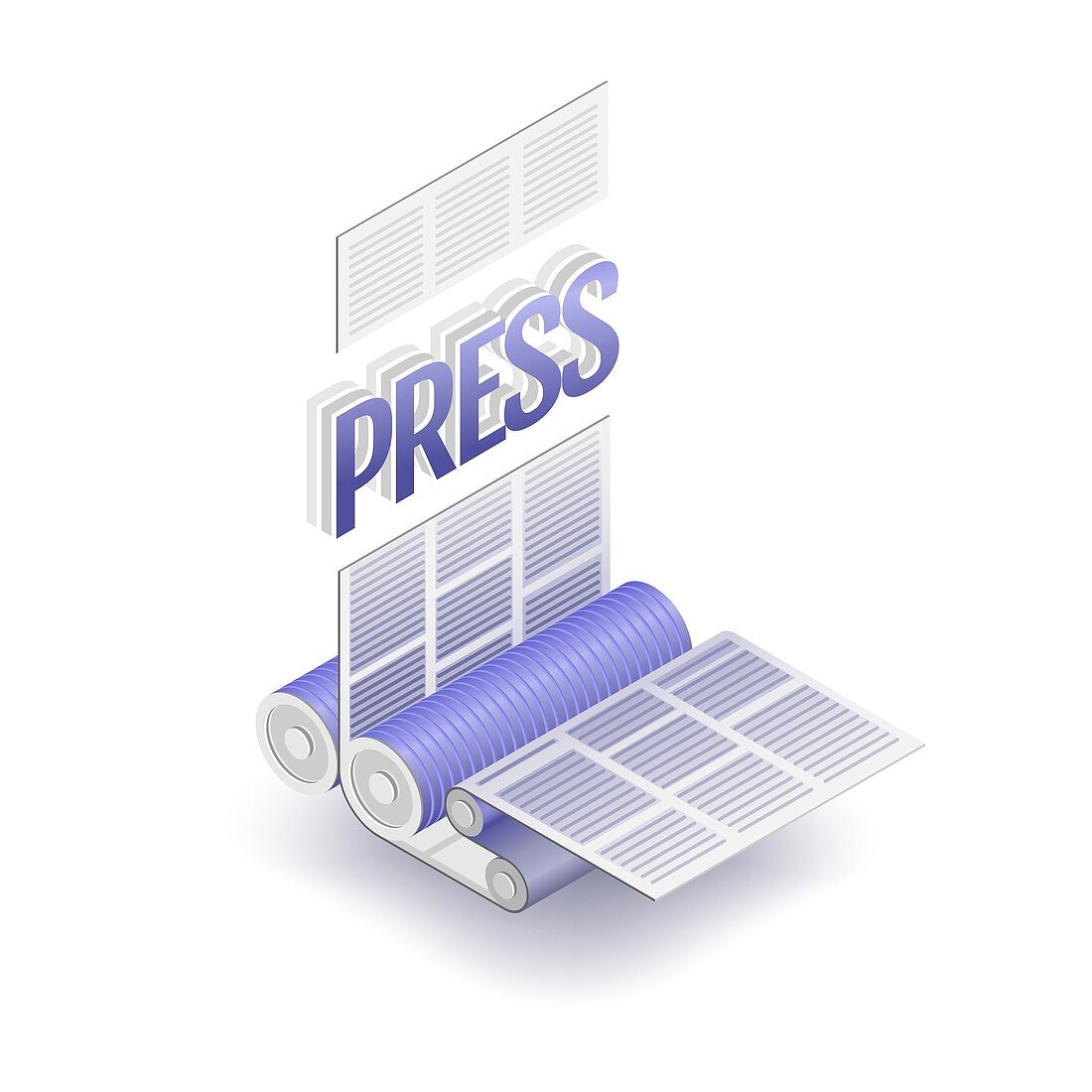 Printing press, conceptual illustration