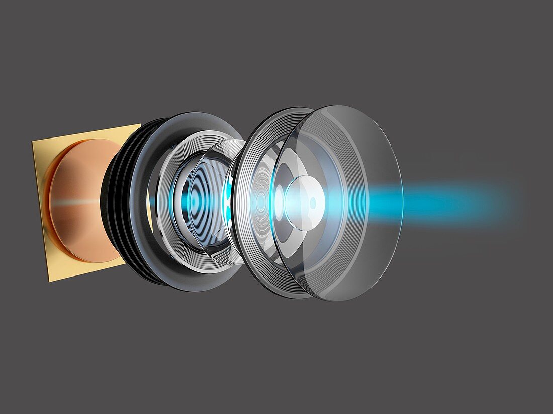 Modern camera lens, illustration