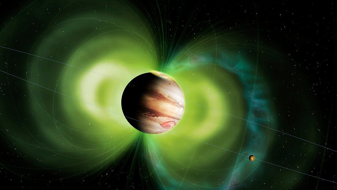 Jupiter and Io interaction, illustration