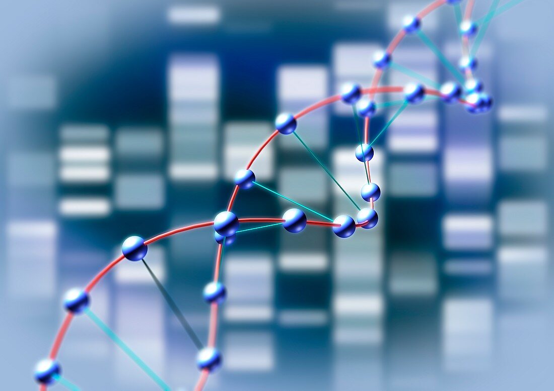 DNA sequencing, conceptual illustration