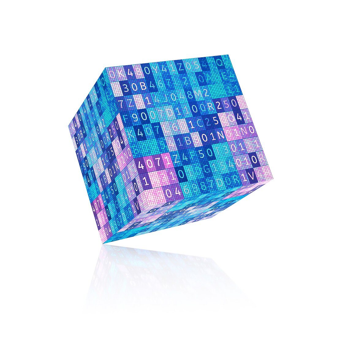 Digital cube, illustration