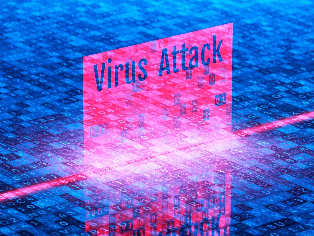 Virus attack sign, illustration