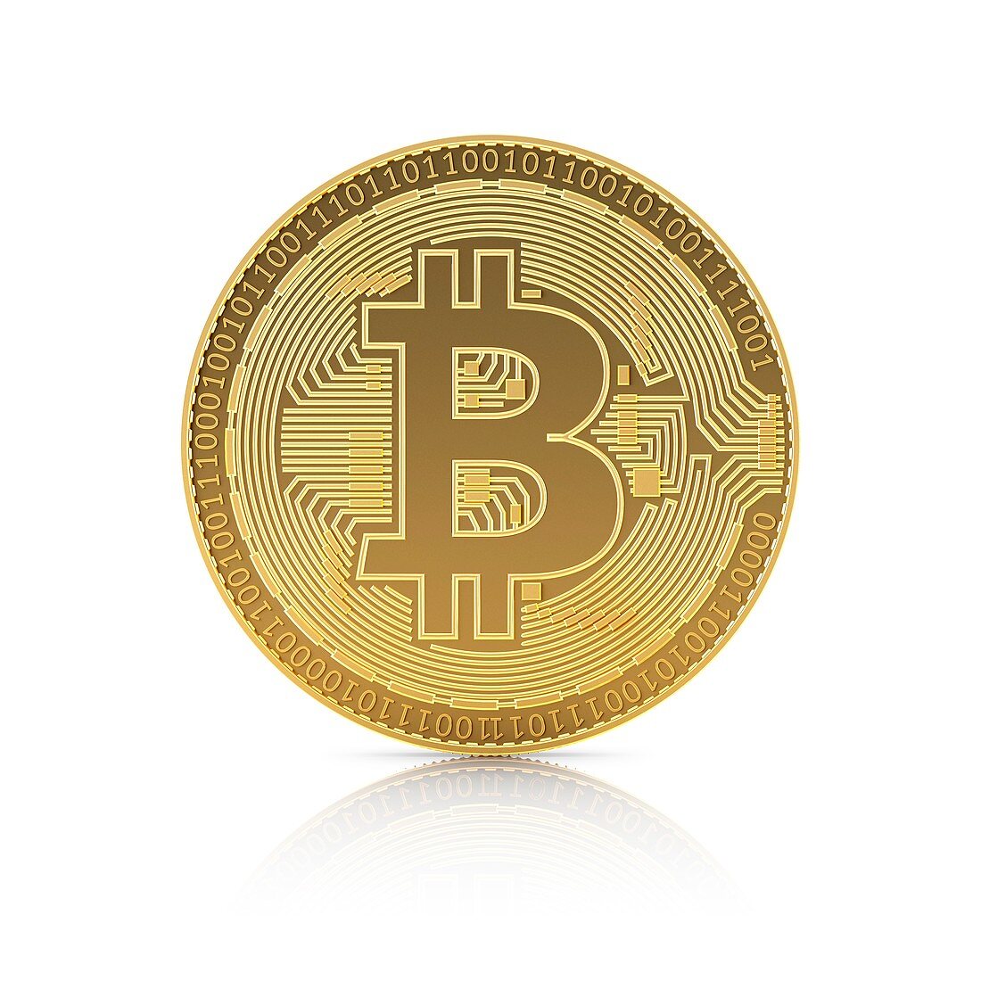 Golden bitcoin, illustration