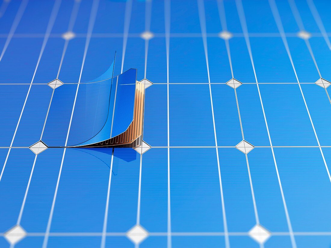 Solar panel structure, illustration