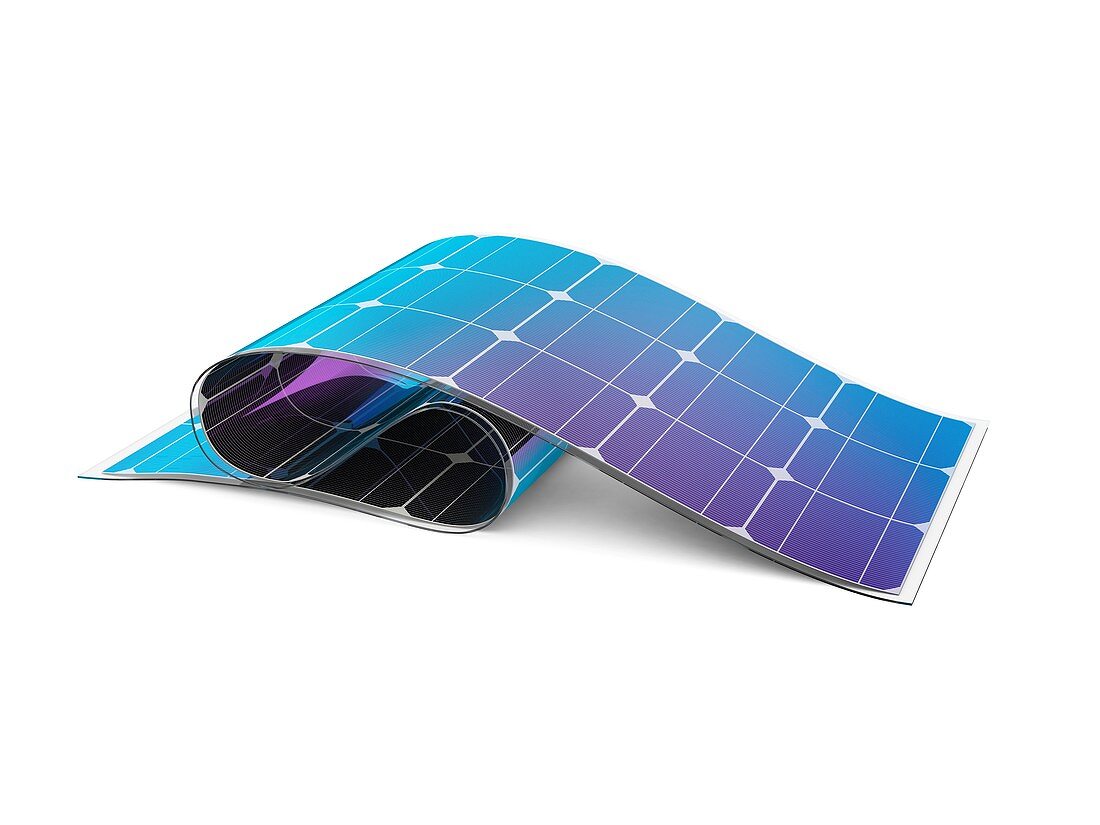 Flexible solar battery, illustration