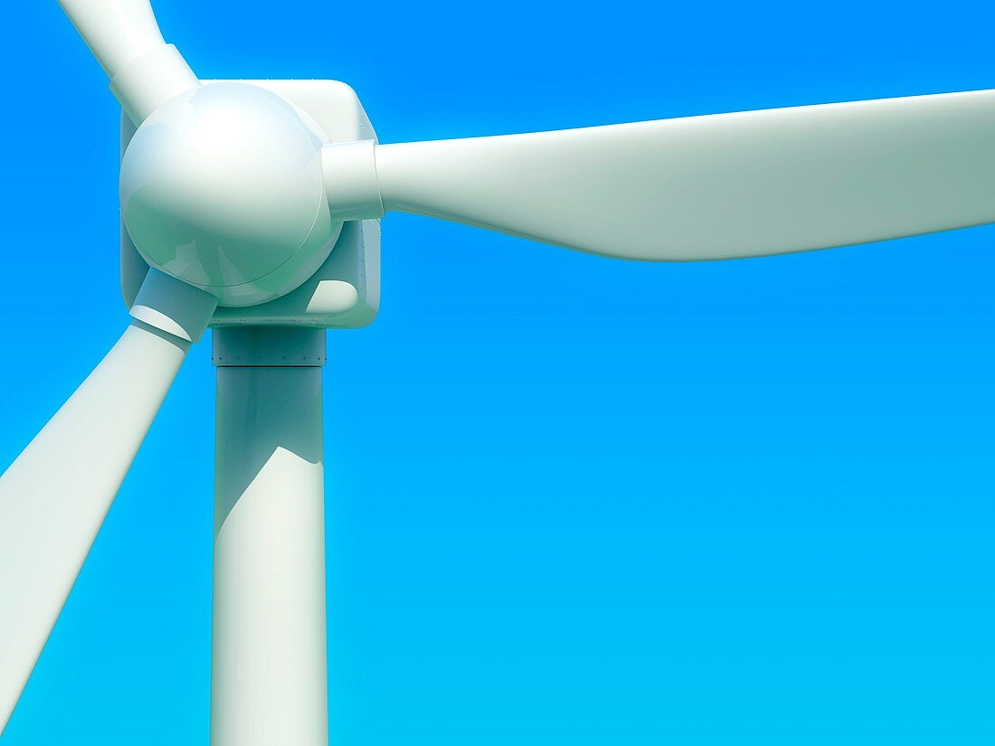 Close up of wind turbine, illustration