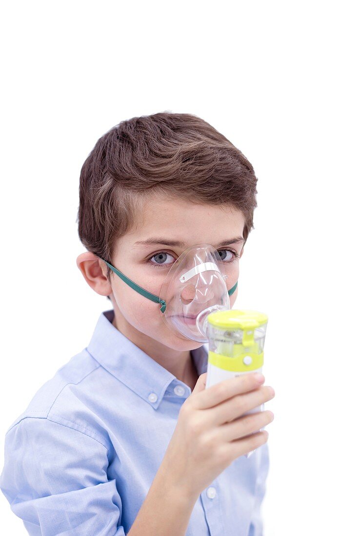 Boy using nebuliser