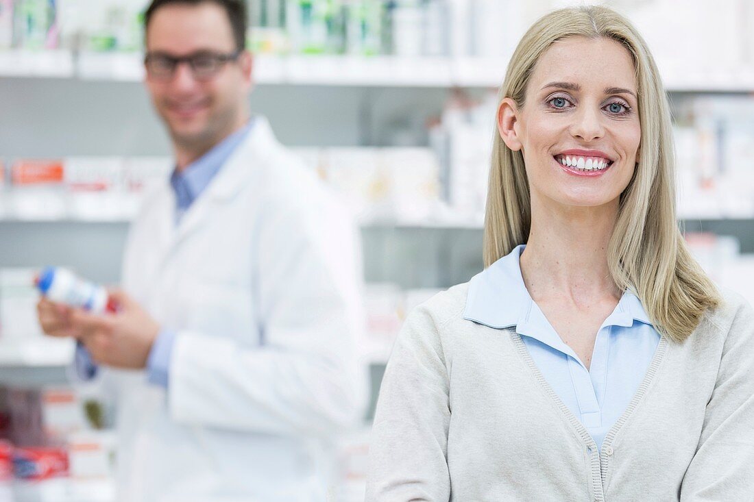 Woman in pharmacy