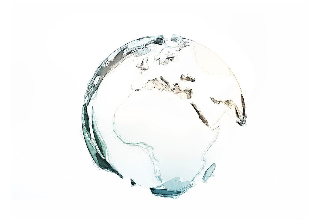 Polygon globe, illustration
