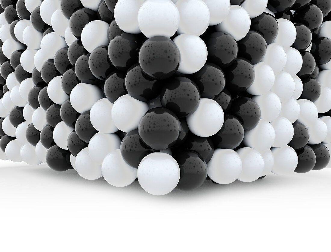 Glossy black and white spheres, illustration